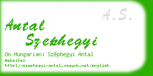 antal szephegyi business card